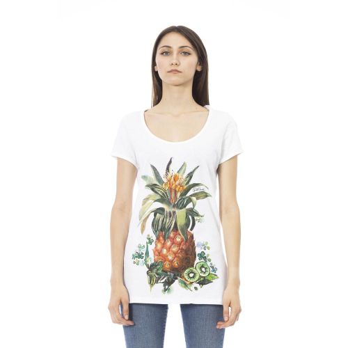 Botanical Print Cotton T-Shirt — White