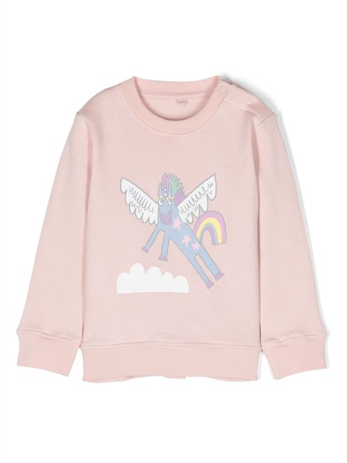 Unicorn-print cotton sweatshirt - Pink