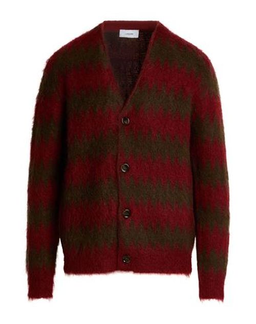 Man Cardigan Brick Size M Mohair wool, Polyester, Elastane