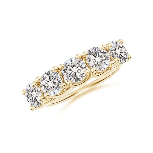 Angara 2.5 Carats Half Eternity Five Stone Diamond Wedding Band in 18K Yellow Gold