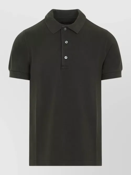 Tom Ford - polo shirt ribbed collar short sleeve