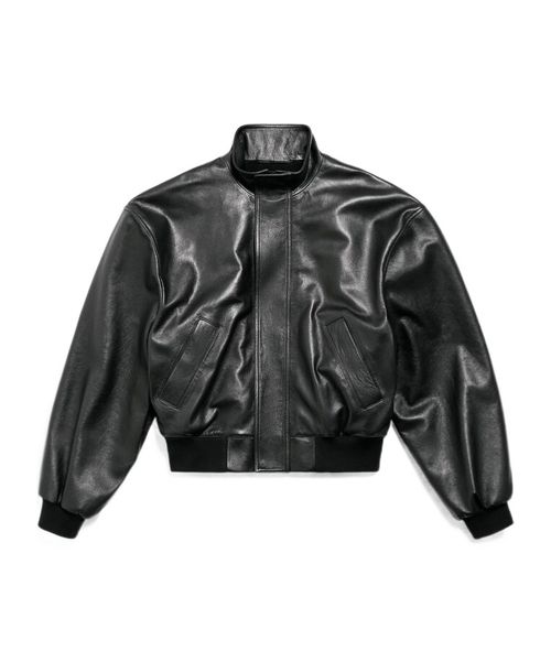High-Neck Leather Jacket