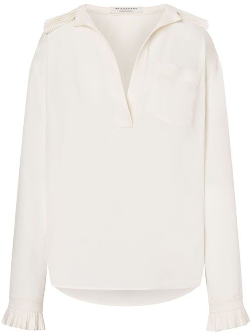 V-neck shirt - White