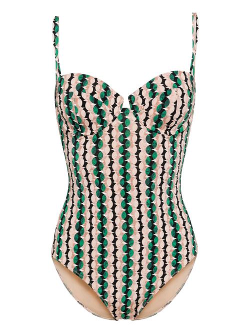 Holly graphic-print swimsuit - Pink