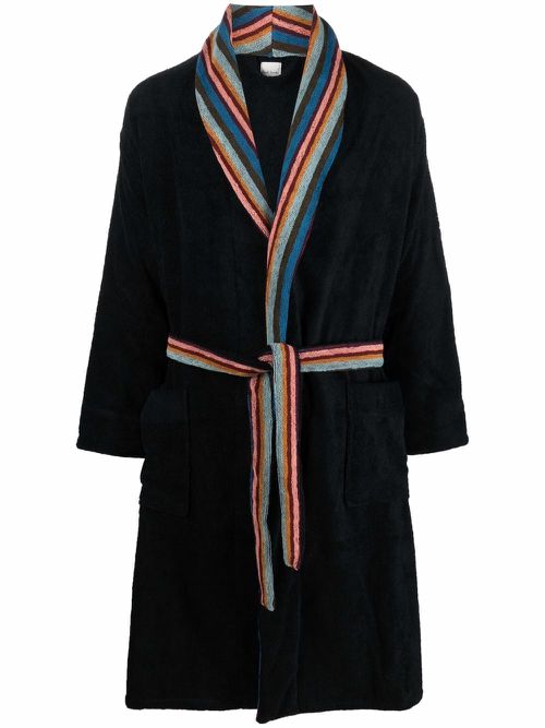 Artist-stripe cotton robe - Blue