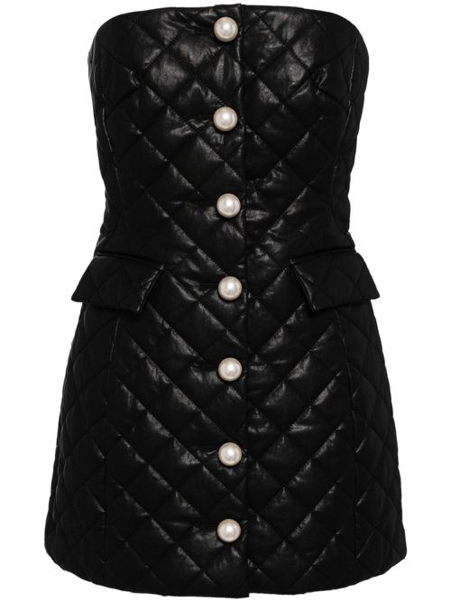 Pearl button quilted dress - Black