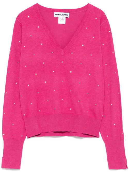 Studs V-neck sweater - Pink