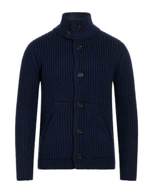 Man Cardigan Midnight blue Size M Merino Wool, Polyamide