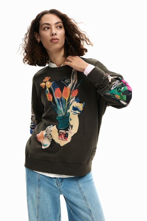 Collage drawing sweatshirt