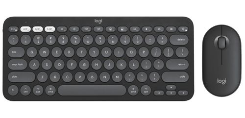 Pebble 2 Bluetooth Wireless Keyboard and Mouse Combo for Mac Tonal Graphite