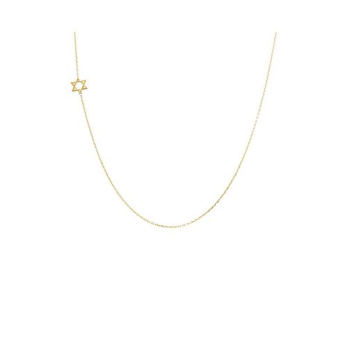 Solid Sideways Star of David Necklace 14K - 14k gold
