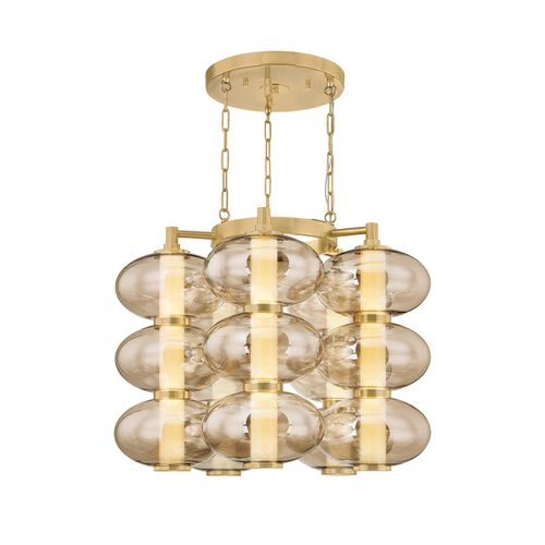 Vintage Brass LED Chandelier from the Toulouse Collection