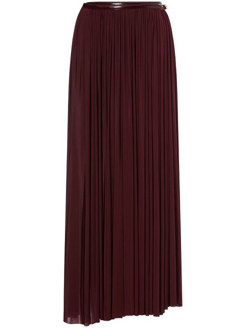 High-waisted pleated skirt - Brown