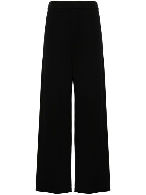 Wide-leg jersey trousers - Black