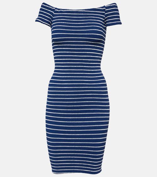 Grace striped off-shoulder midi dress