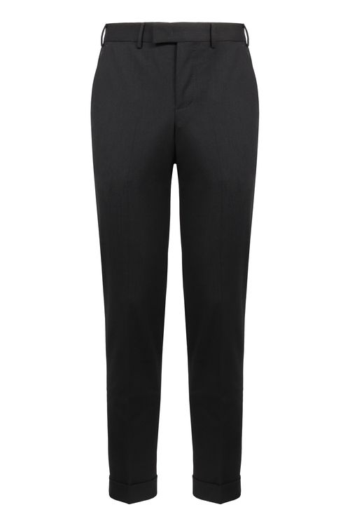 Wool-Blend Chino Pants with Two Back Flap Pockets