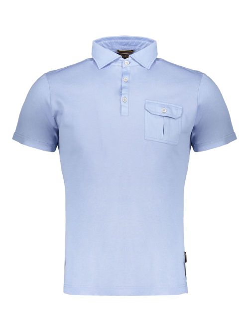 Moorer Ferdiq cotton polo shirt - Blue