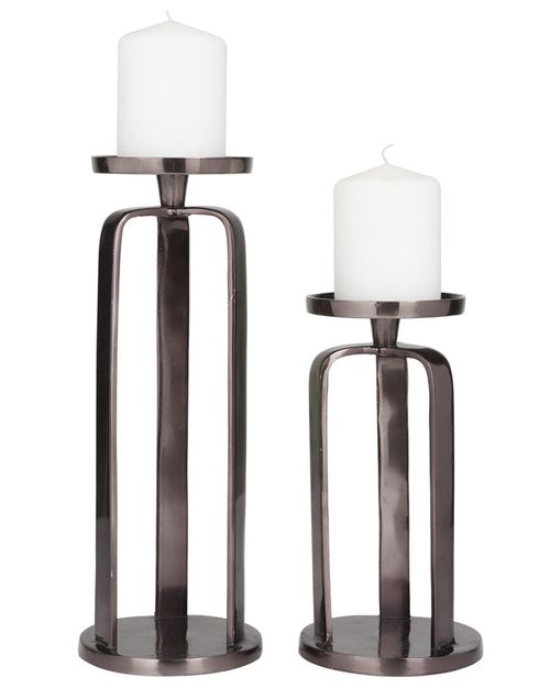 Set Of 2 Aluminum Candle Holders