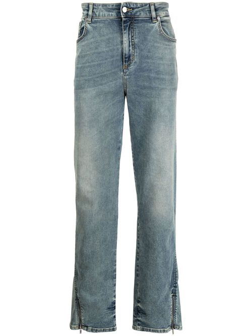 Mid-rise straight-leg jeans - Blue