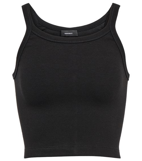 X Hailey Bieber HB ribbed-knit jersey crop top