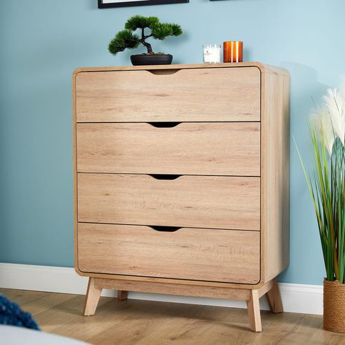 Chest of 4 Drawers Clothing Storage Organiser Bedroom Furniture Unit