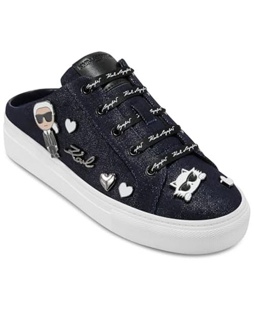 KARL LAGERFELD Paris Women's Cambria Slip on Sneaker Mule with Pins
