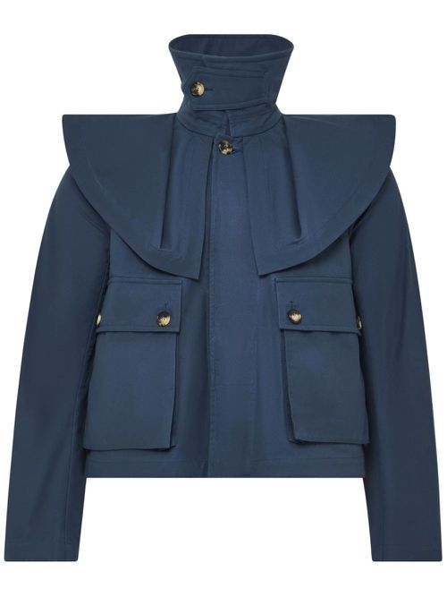 Oversized-collar jacket - Blue