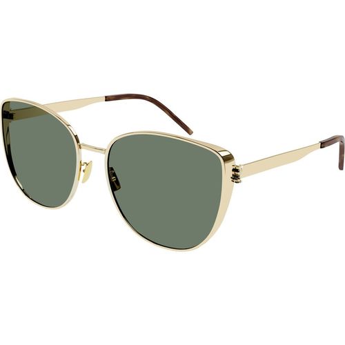 SAINT LAURENT Woman SL M89 003 Sunglasses Metal Gold Green Oversize
