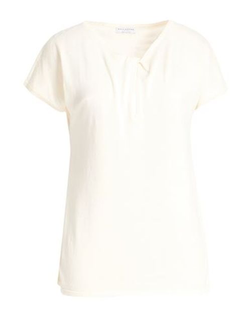 Woman Sweater Cream Size 2 Silk, Cotton