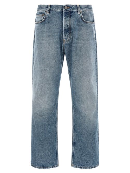 Half Arrow Print Jeans — Blue