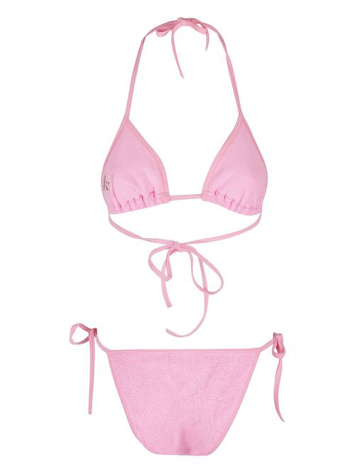 Crinkle triangle bikini - Pink