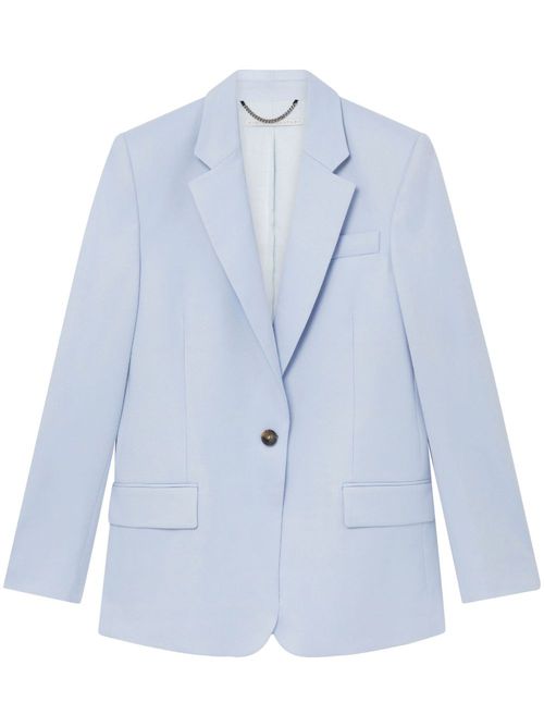 Flannel single-breasted blazer - Blue