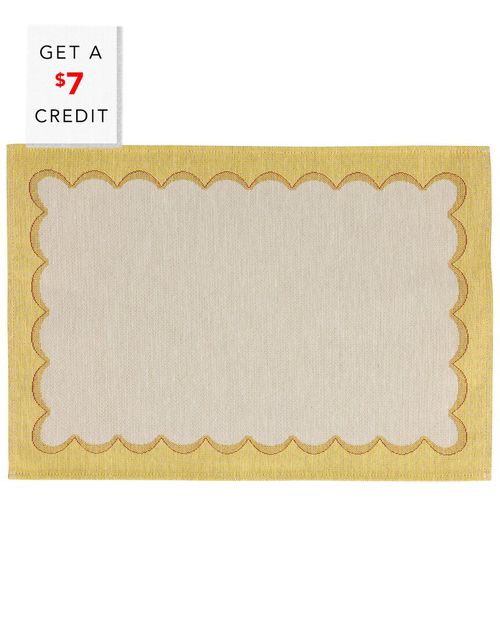 Tavola Yellow Scalloped Placemats (Set Of 4) With $7 Credit