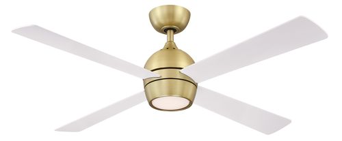 Fanimation Kwad 52" LED Indoor Ceiling Fan in Brushed Satin Brass with Opal Frosted Gla