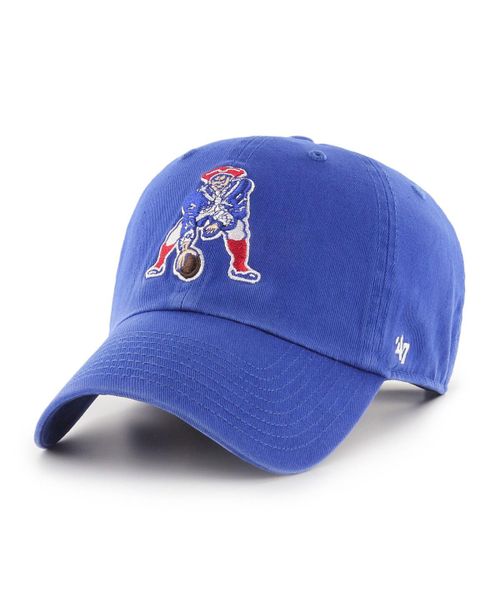 Men's Royal New England Patriots Throwback Clean Up Adjustable Hat - Royal