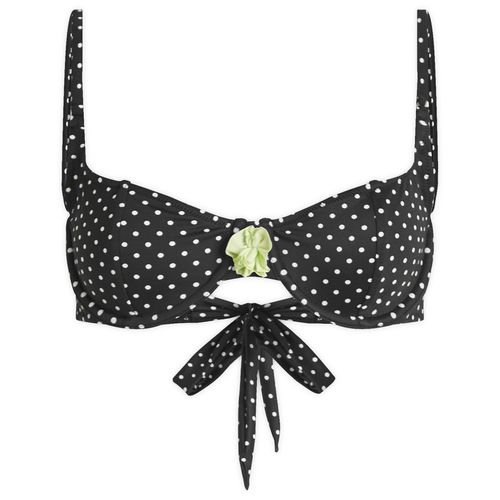 Fruity Booty Women's Carmen Bikini Top in Black/White