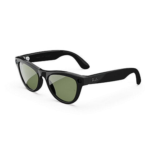 Ray-Ban Meta Skyler Gen 1 Refurbished, Shiny Black / G15 Green, Standard