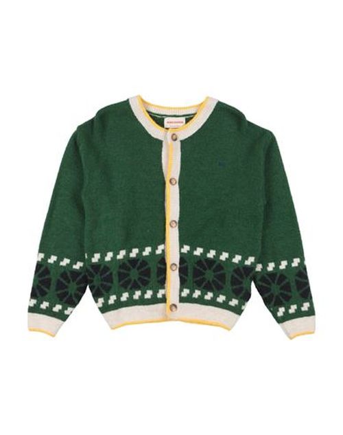 Kid Boy Cardigan Emerald green Size 10 Acrylic, Polyamide, Wool, Viscose