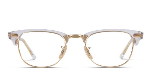 RX5154 Clubmaster Clear/Gold