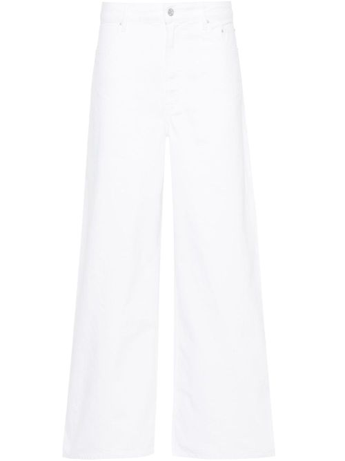 High-rise wide-leg jeans - White