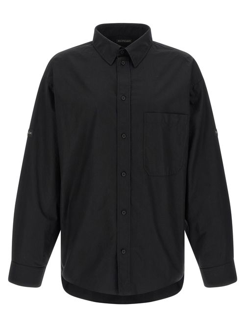 Cotton Poplin Shirt — Black