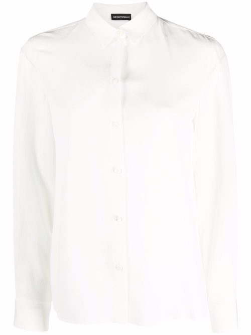 Button-down silk shirt - White