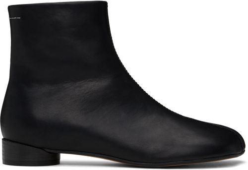 MM6 Maison Margiela Black Stitch-Out Ankle Boots