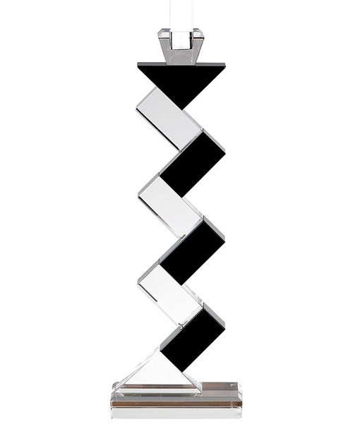 Black Accent Crystal Candlesticks Holder