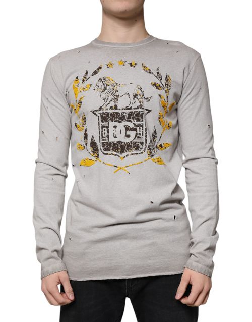 Logo-Print Cotton Sweatshirt — Gray