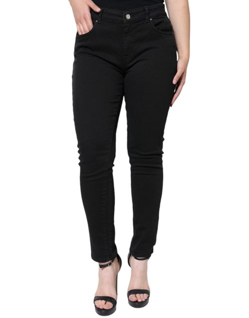Cotton Stretch Skinny Denim Jeans — Black