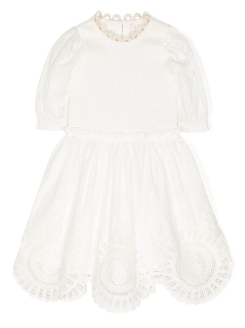 Halcyon embroidered midi dress - White