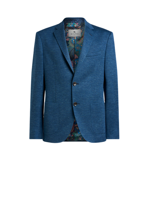 Single-breasted Jaspé Wool-blend Jersey Jacket