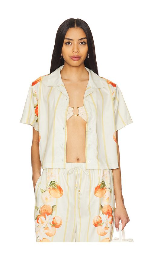 La Porte Ruby Short Sleeve Boxy Shirt in Yellow. - S also in