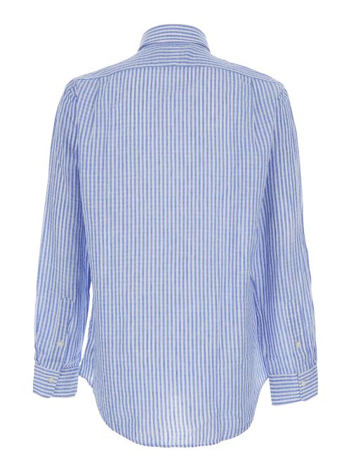 Striped Linen Shirt — Blue